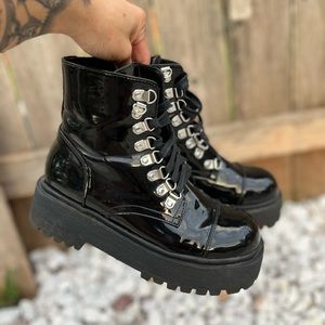 Preloved black combat boots from Dolls Kill! 😈